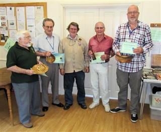 Winners of the June certificates with Tony Walton